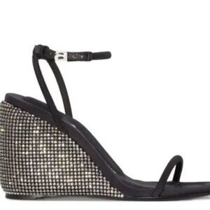 Alexander Wang Dahlia Crystal-Embellished Wedge 105mm Sandals NWOB Size 37